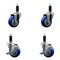 Service Caster 3.5'' SS Blue Poly Wheel Swivel 1-1/8'' Expanding Stem Caster Set 2 Brakes, 4PK SCC-SSEX20S3514-PPUB-BLU-2-TLB-2-118 - alternate 1